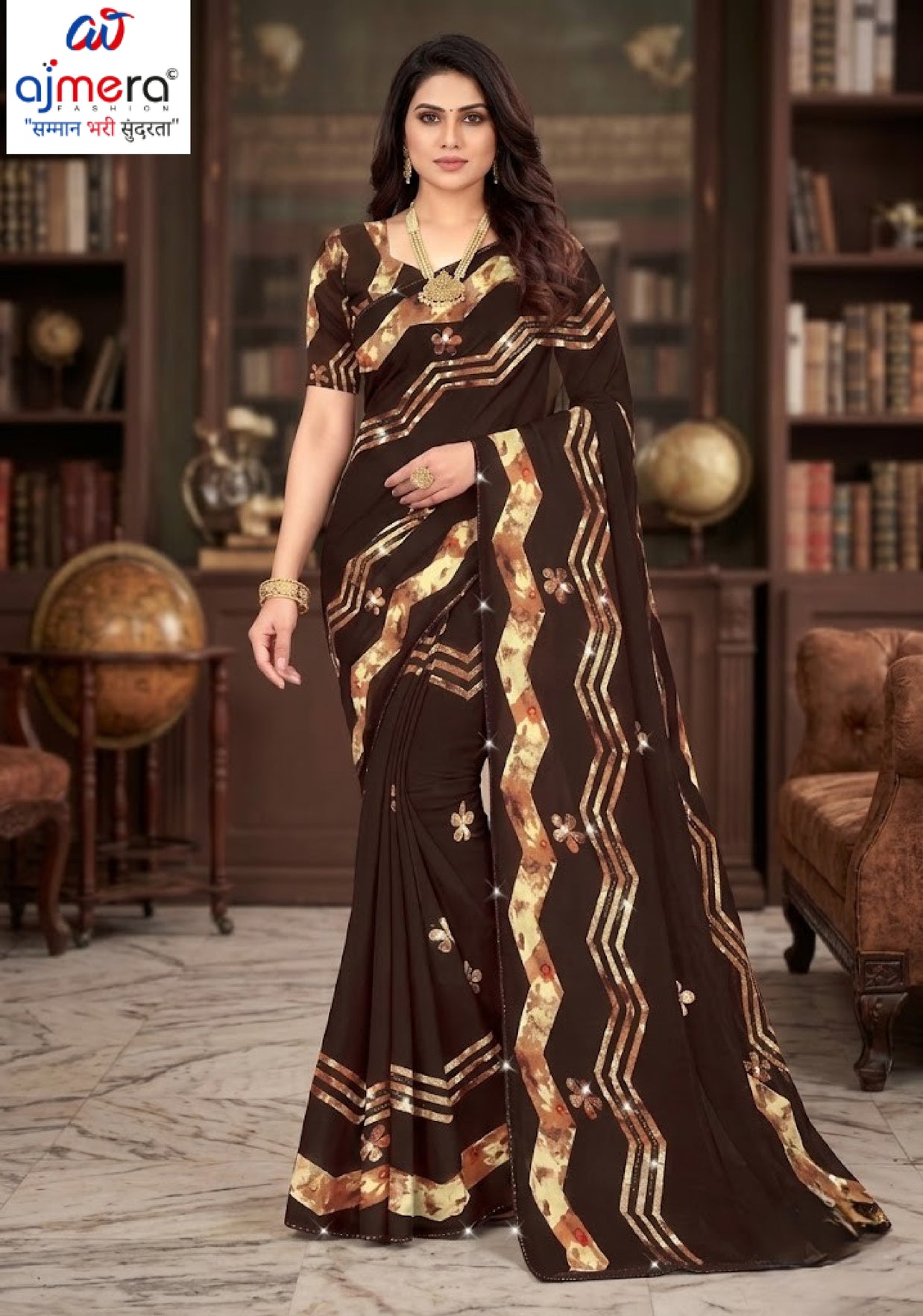 Fashionable Printed Saree with Blouse Piece for Festive Collection | SSR-KHUSH RAHO