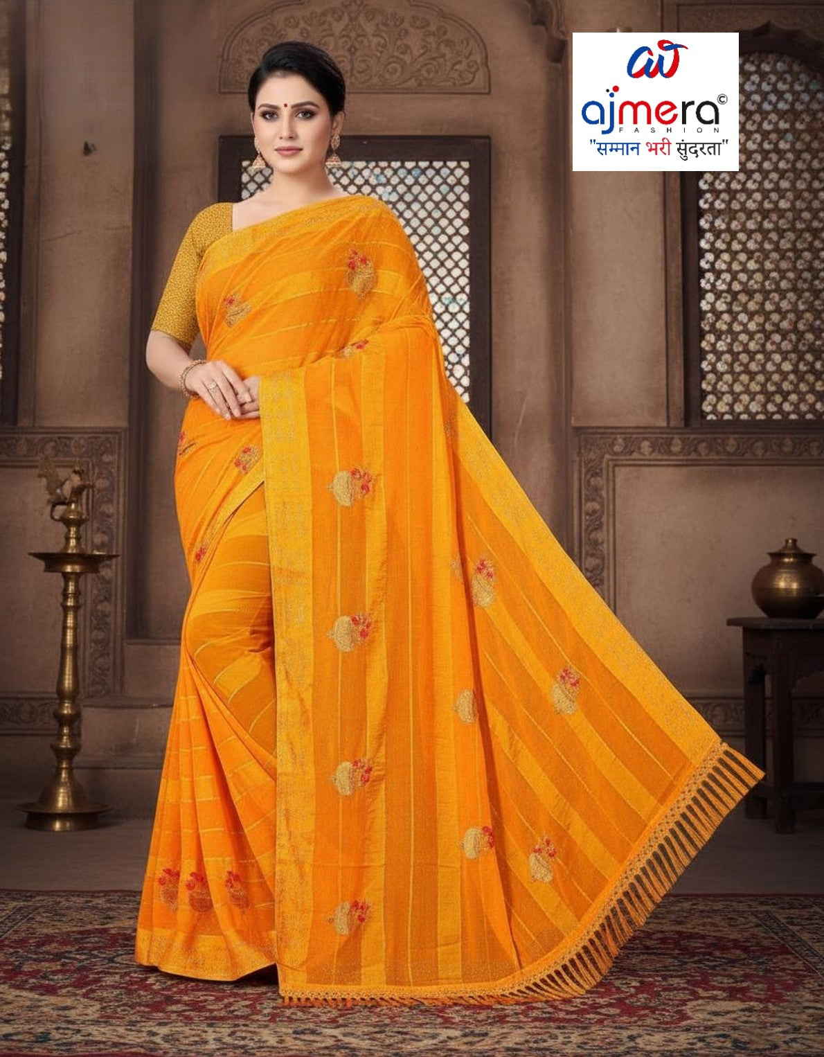 Premium Dyed Matching Saree with Blouse Piece for Premium Ethnic and Traditional Wear | VKM-LOVE GURU