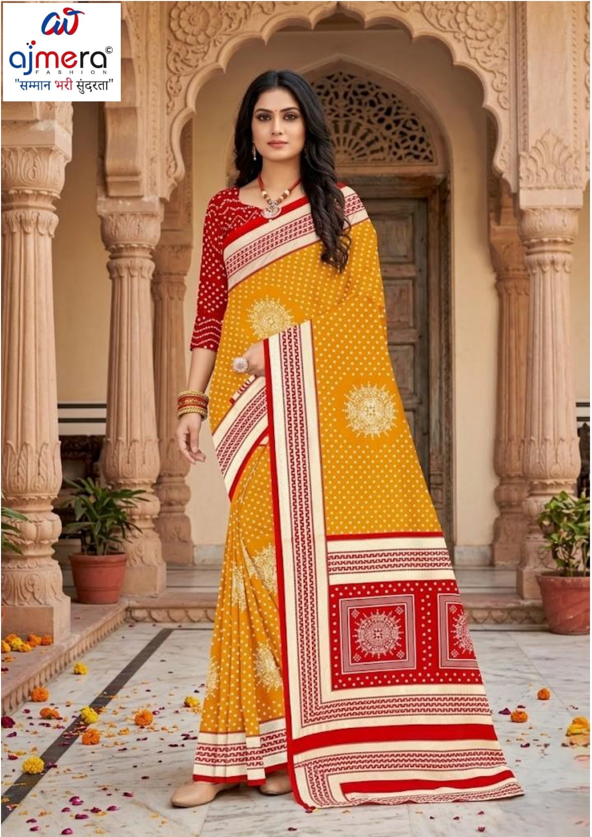 Chic Printed Saree with Blouse Piece for Sophisticated Ethnic Style | GLC-PRIYANKA