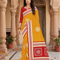 Chic Printed Saree with Blouse Piece for Sophisticated Ethnic Style | GLC-PRIYANKA