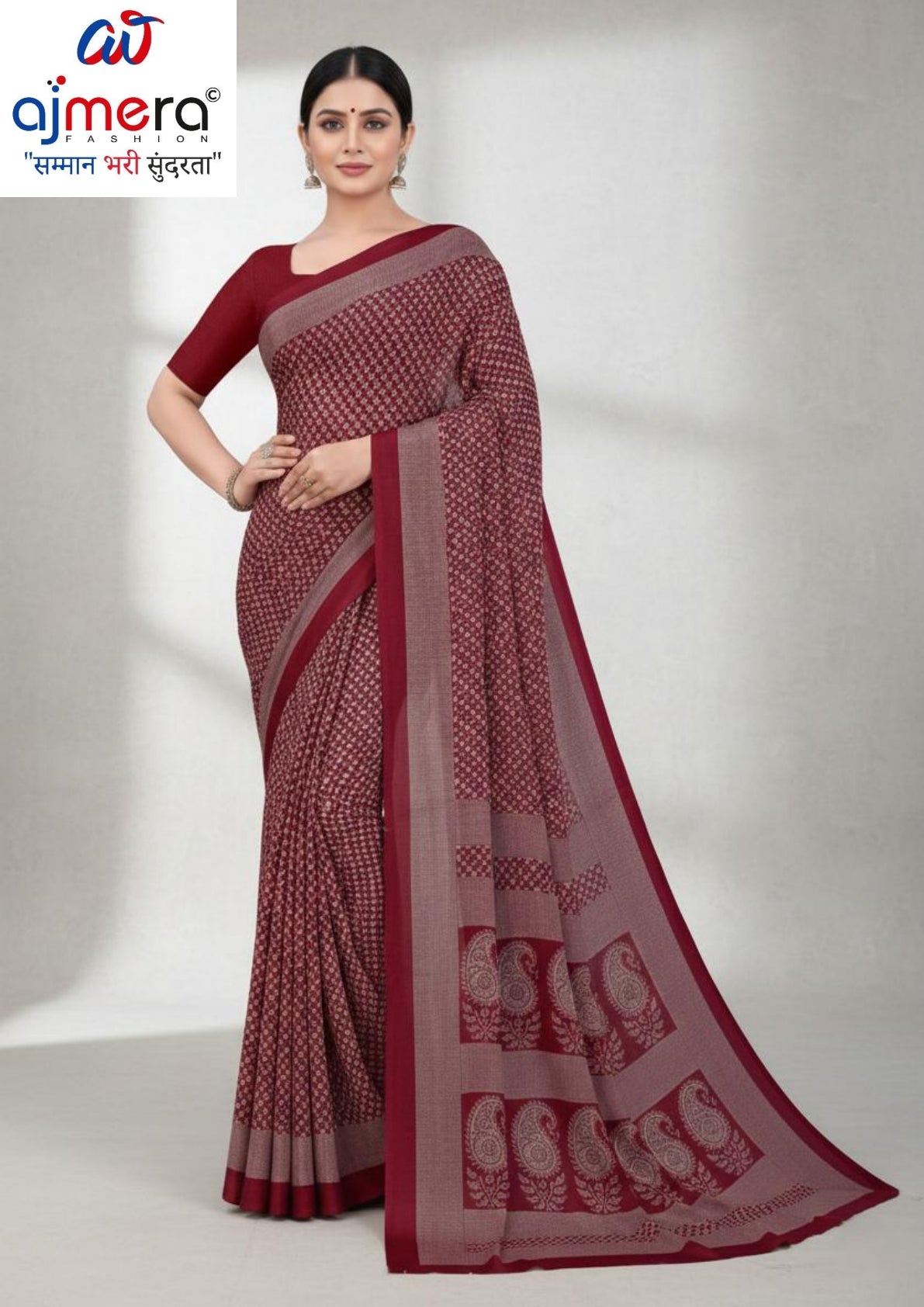 Printed Print Loose Saree without Blouse for Premium Ethnic and Traditional Wear | SIP-MISS WORLD
