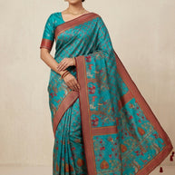 Ethnic Wear Jacquard Silk Saree With Blouse Piece | WSO-CROWN