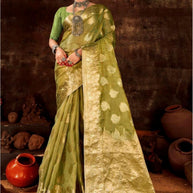 Rich Jacquard Silk Saree with Blouse Piece for Sophisticated Ethnic Style | SOJ-SANSKARI DULHAN