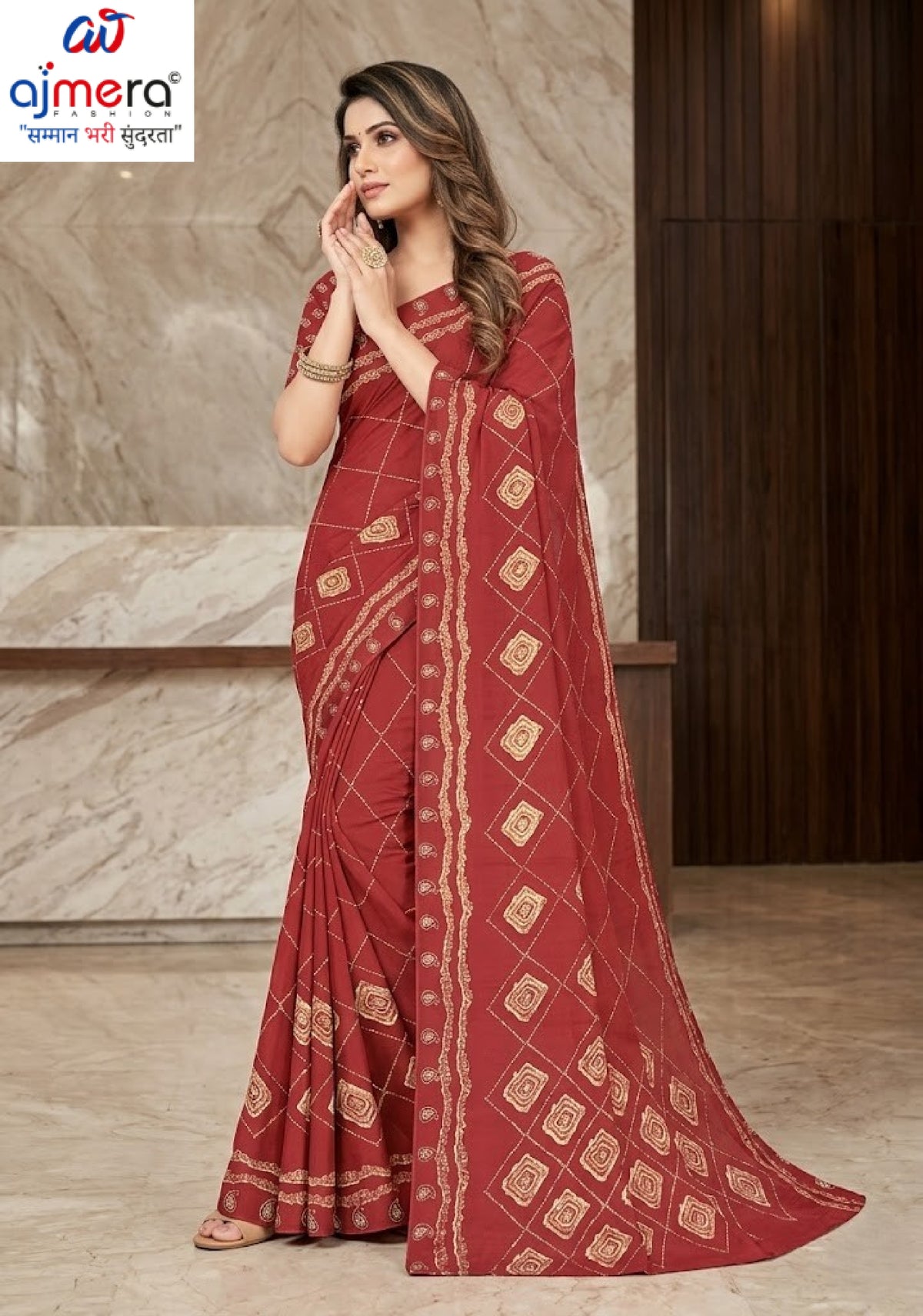Exclusive Printed Saree with Blouse Piece for Elegant Ethnic Look | GLC-ITALIAN CRAPE