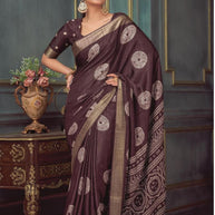 Silk Handloom Silk Saree with Blouse for Premium Ethnic and Traditional Wear | ALL-HOLLAND SILK-107