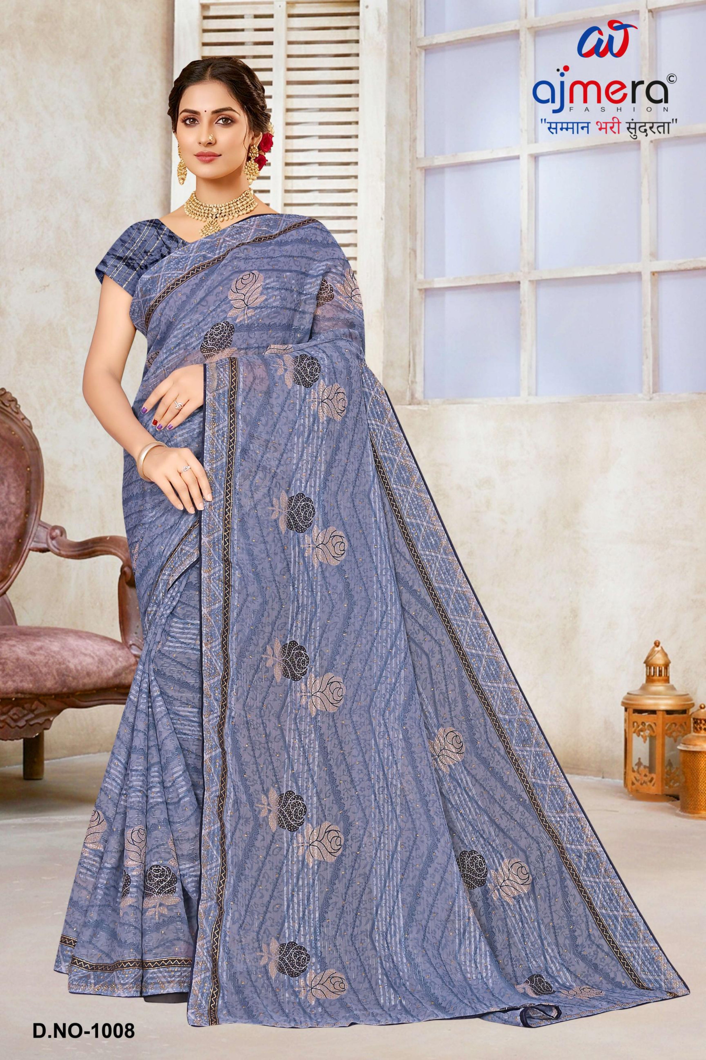 Graceful Printed Saree with Blouse Piece for Modern Ethnic Fashion  | SNR-LIBERTY
