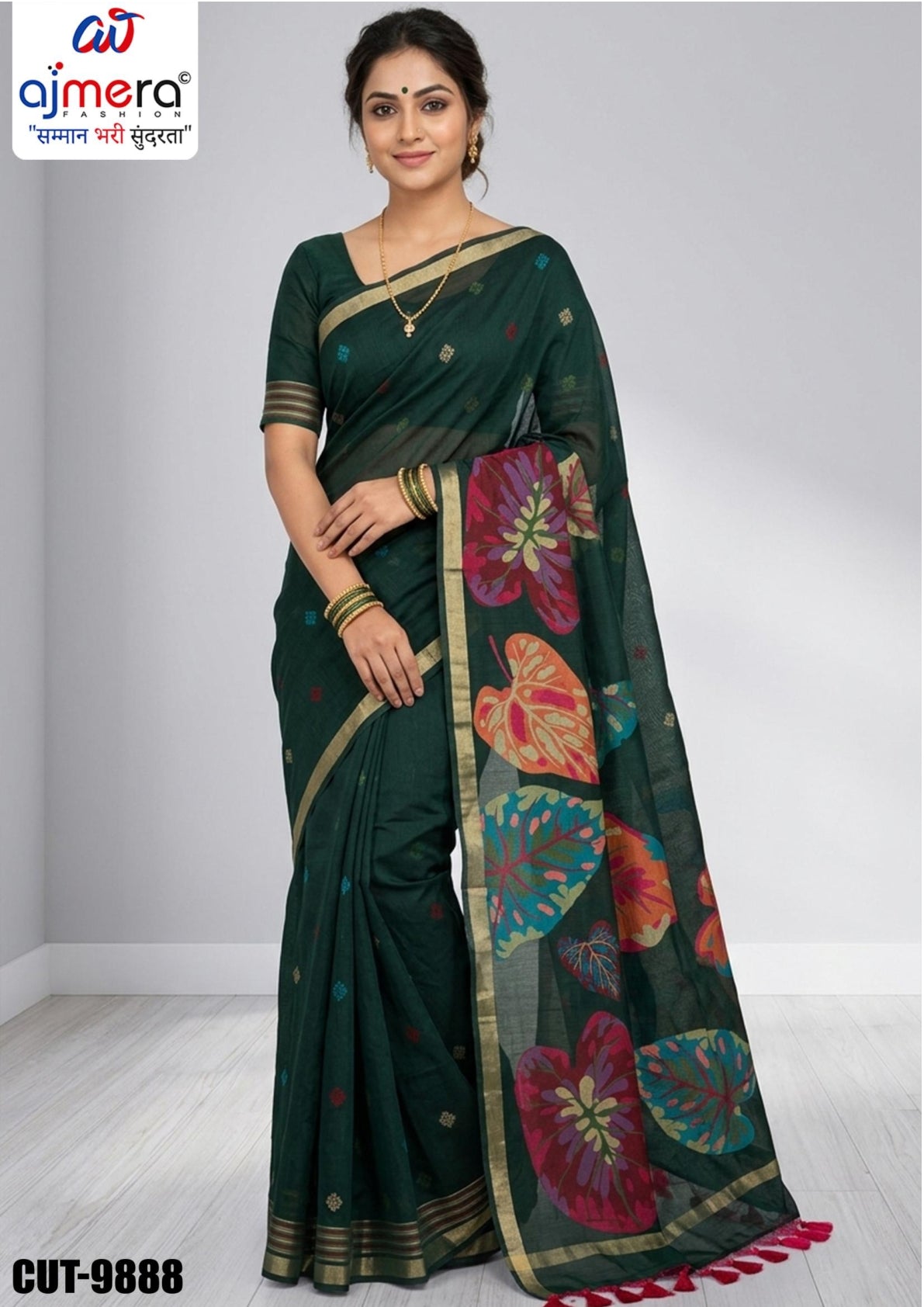 Exclusive Jacquard Silk Saree with Blouse Piece for Premium Cultural Wear | CUT-9888