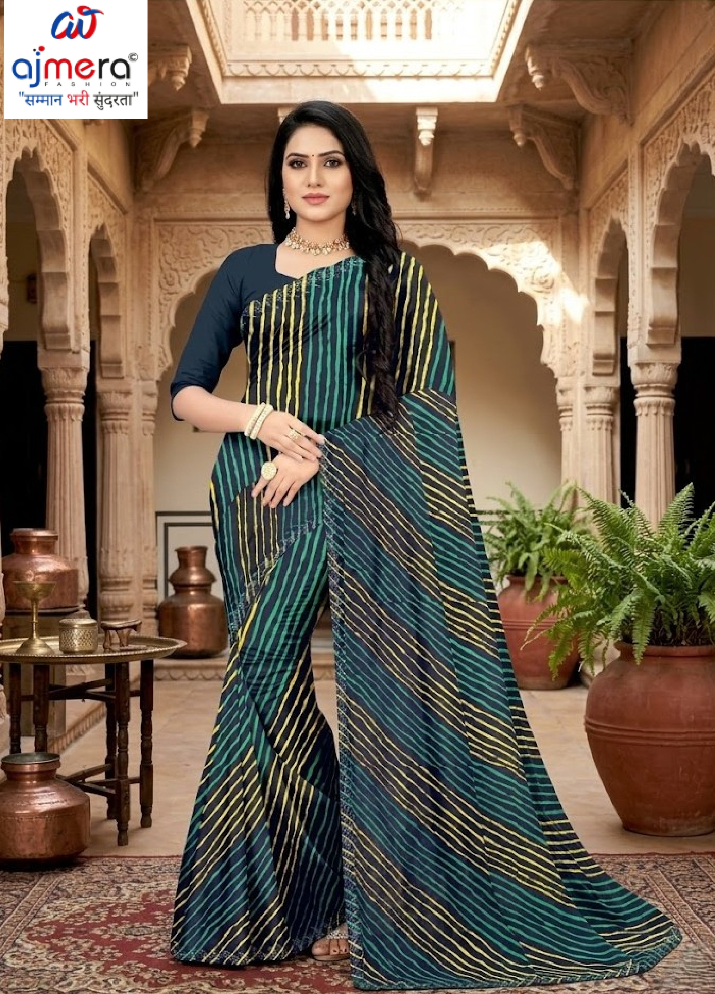 Weightless Print Loose Saree without Blouse for Premium Ethnic and Traditional Wear | APAR-BMW