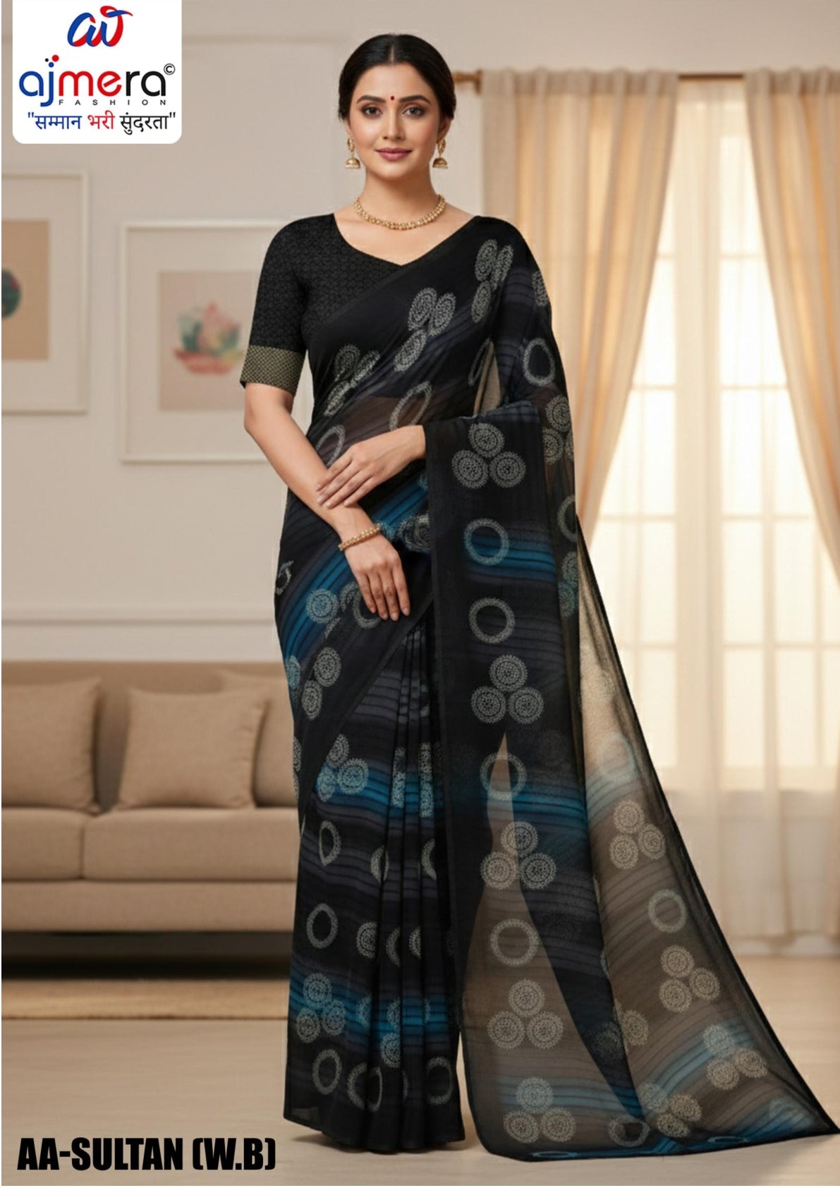 Ranial Print Loose Saree with Blouse for Premium Ethnic and Traditional Wear | AA-SULTAN{W.B}
