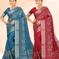 Elegant Printed Saree with Designer Blouse Piece for Festive Wear  | RDD-MAHARANI VOL-01