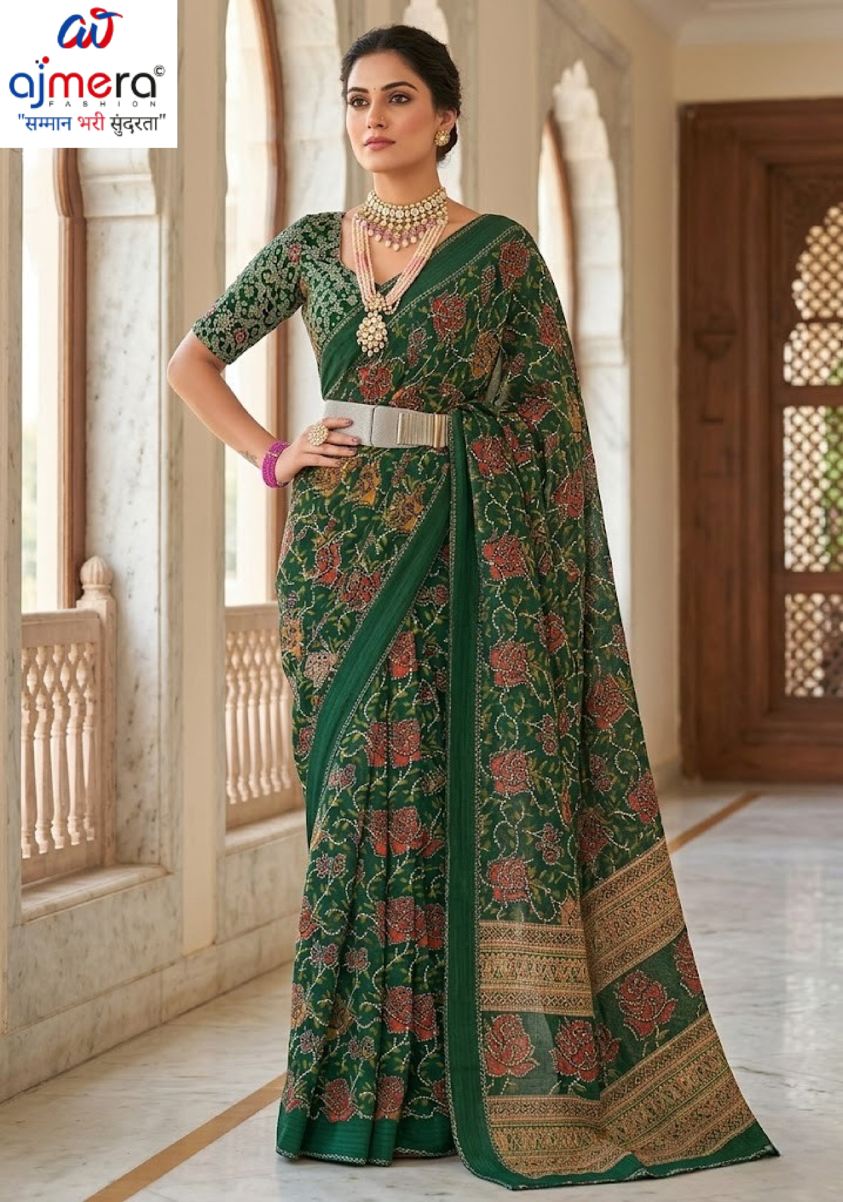 Trendy Printed Saree with Blouse Piece for Women’s Ethnic Wardrobe  | VDT-DISCO-7