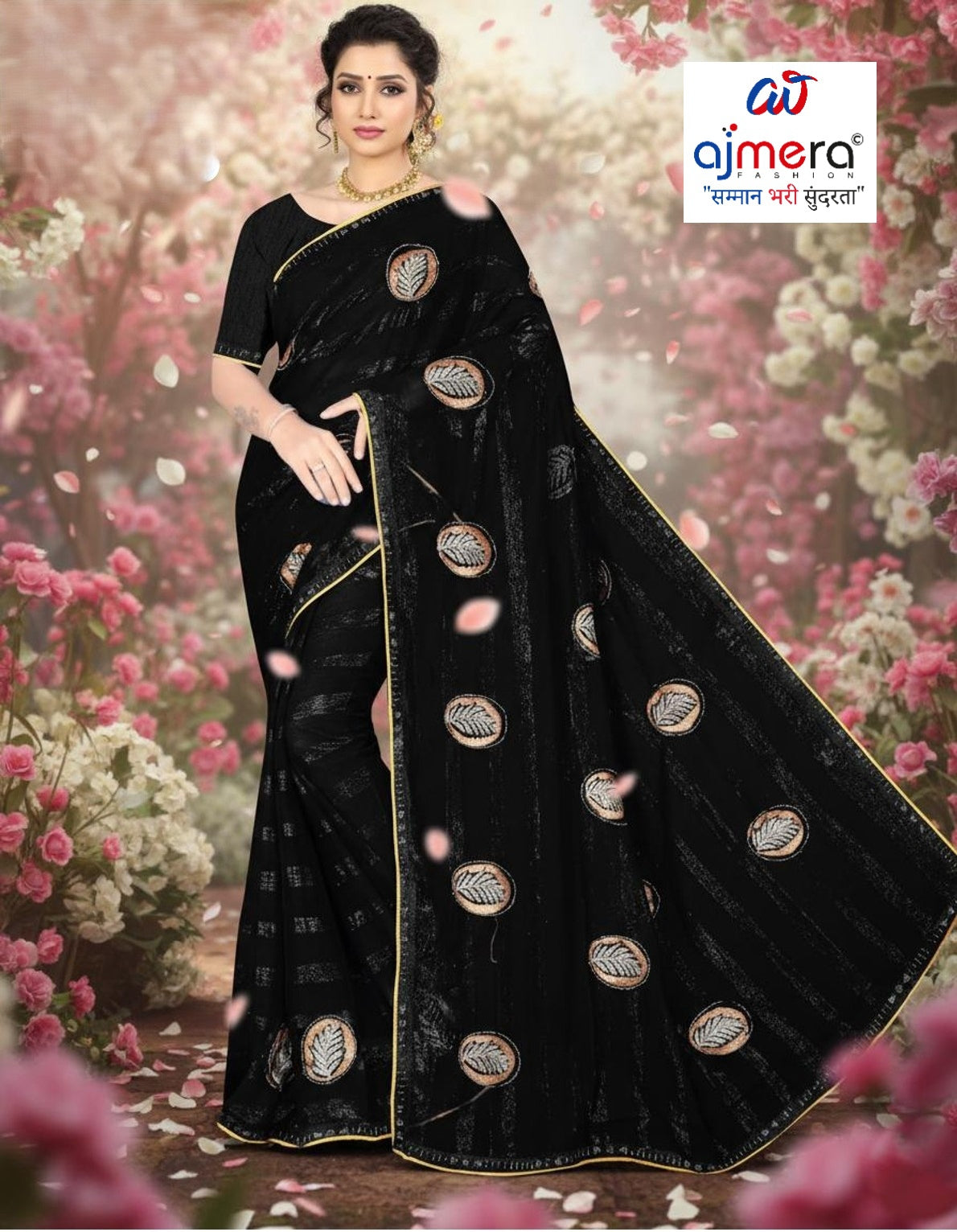 Printed Dyed Matching Saree with Blouse Piece for Premium Ethnic and Traditional Wear | VKM-ONE TIME