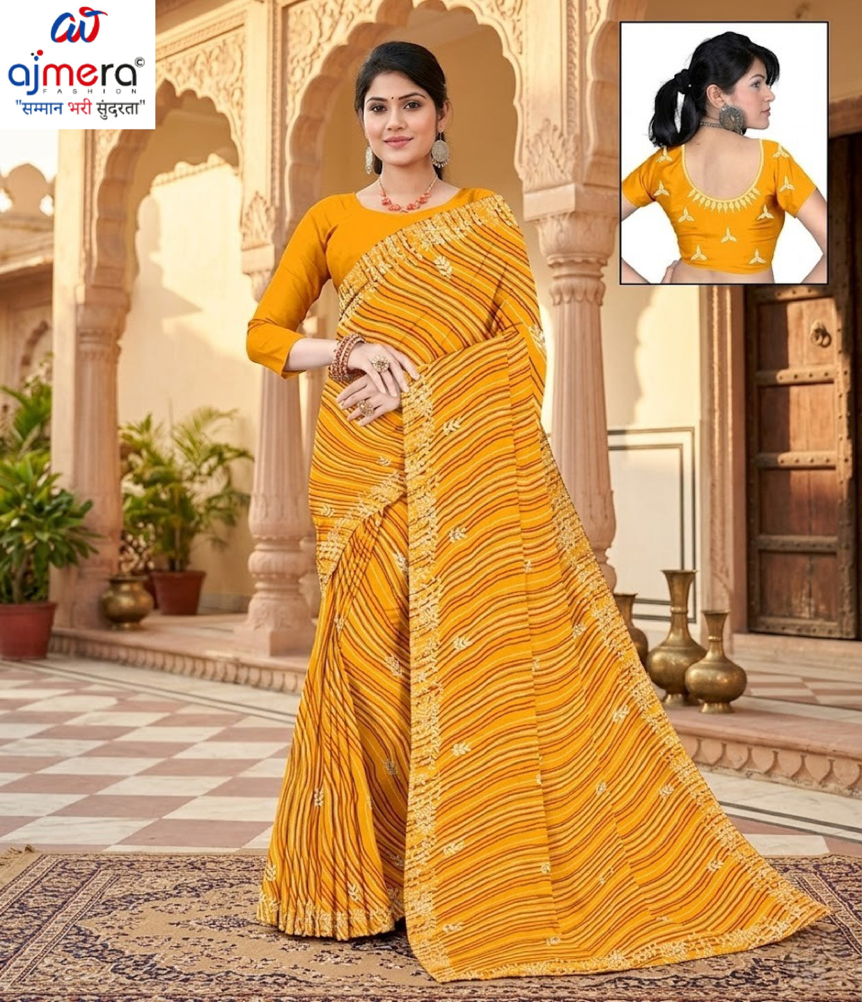 Premium Printed Saree with Matching Blouse Piece for Ethnic Elegance  | TD-TANVI