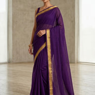 Distinctive Rapier Silk Matching Saree Without Blouse | RVR-CHULBULI
