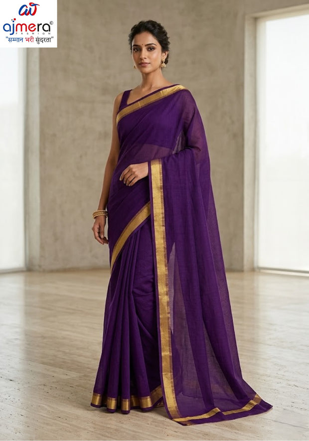 Distinctive Rapier Silk Matching Saree Without Blouse | RVR-CHULBULI