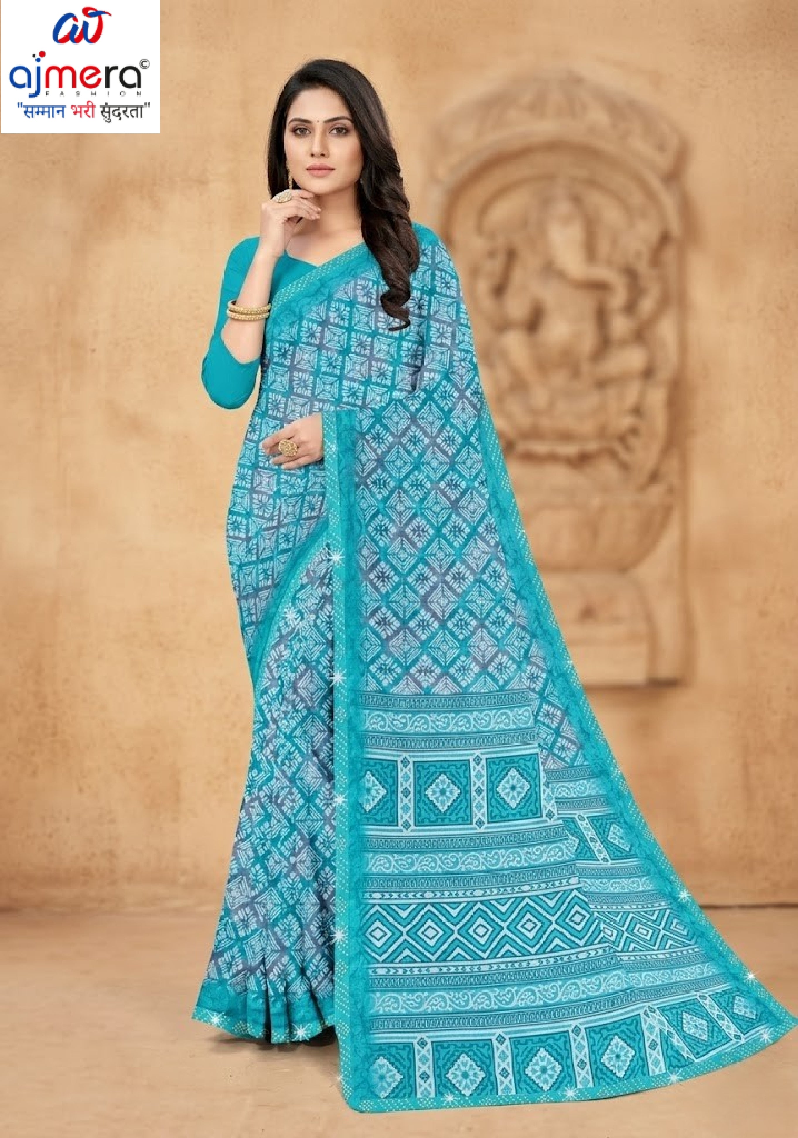 Premium Printed Saree with Matching Blouse Piece for Ethnic Elegance  | CAS-VARMALA