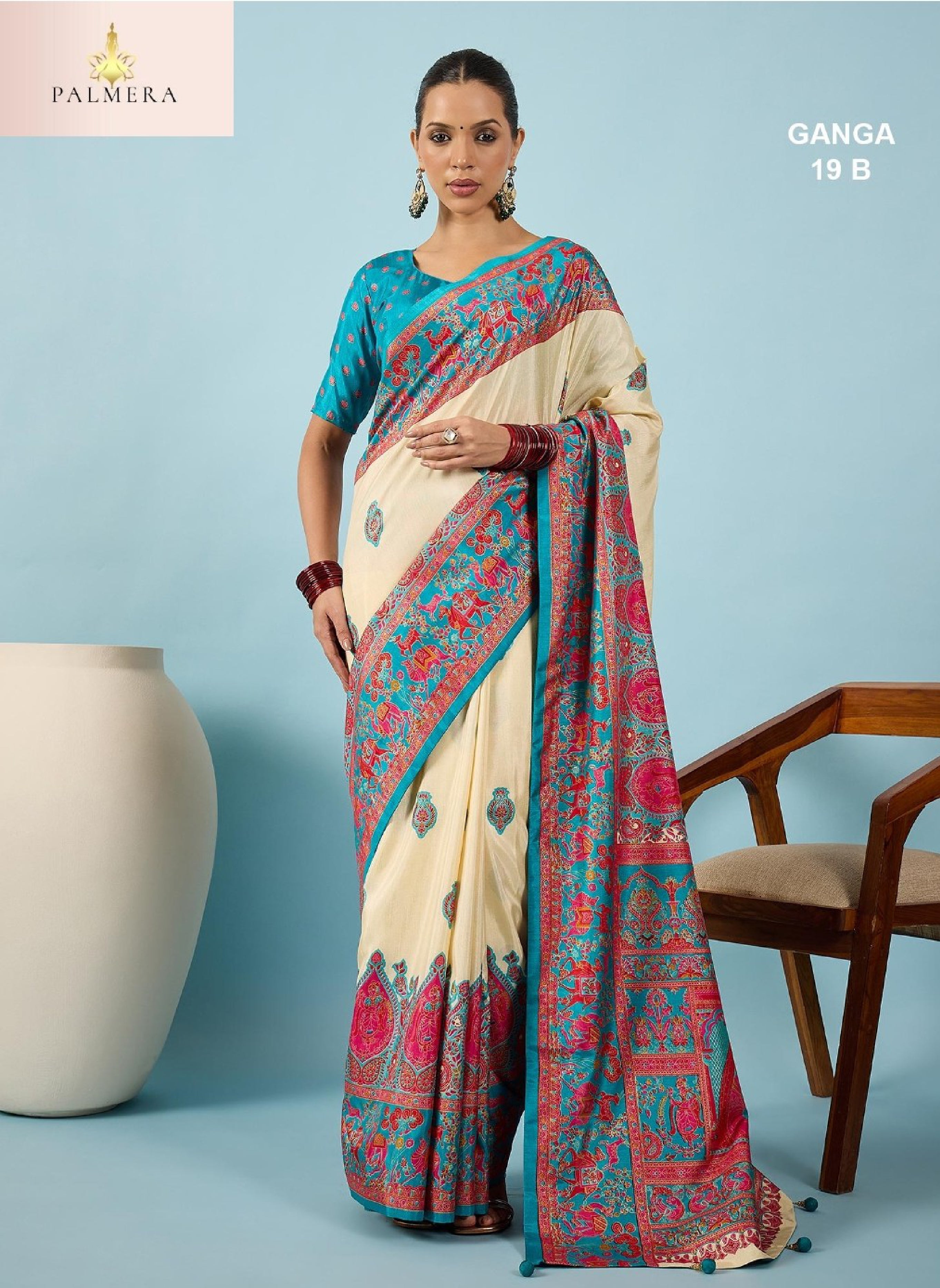 Ganga Blended Silk Saree with Blouse for Premium Ethnic and Designer Wear | ALL-GANGA-19