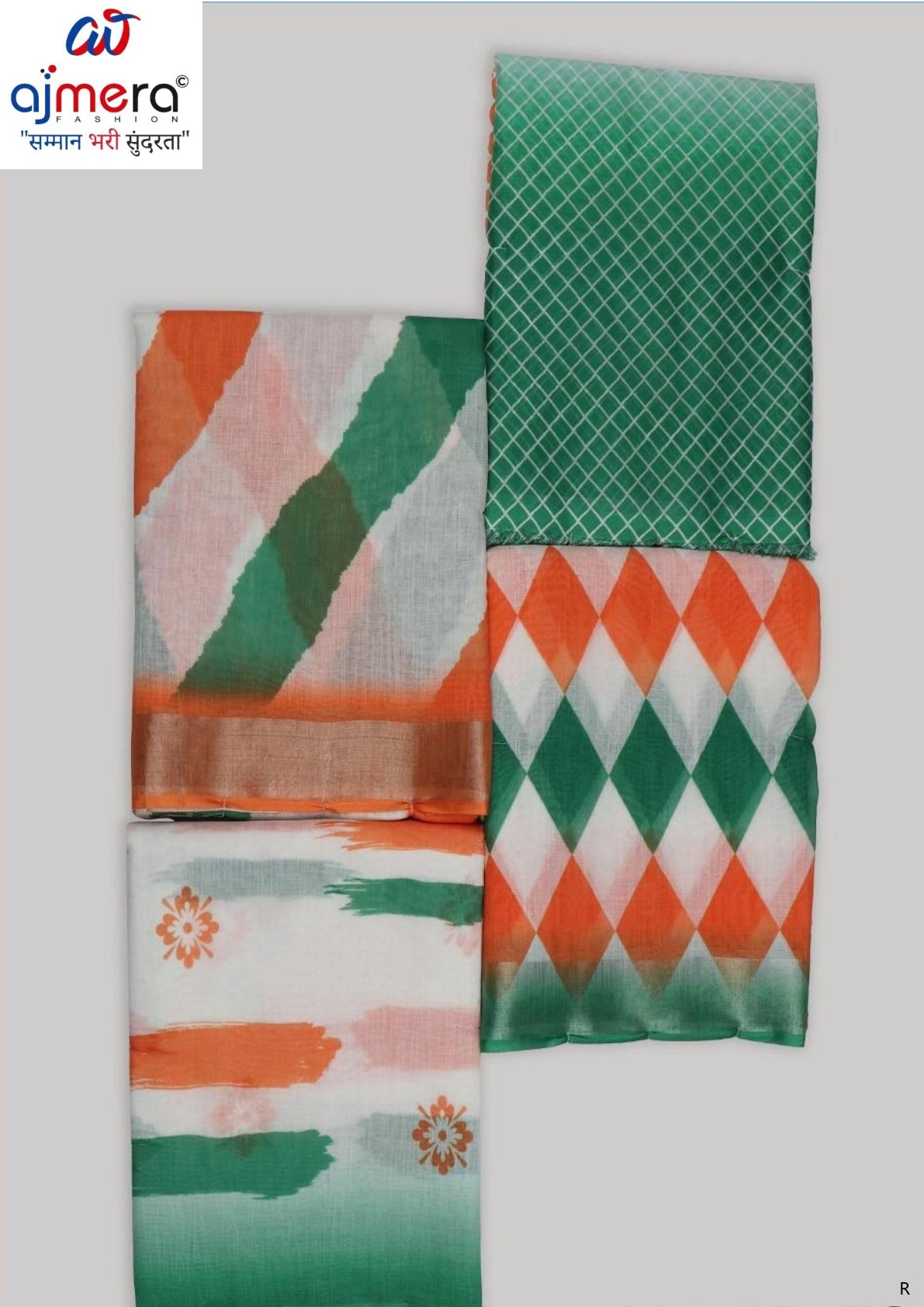 Designer Printed Saree with Blouse Piece for Special Occasions  | YDP-TIRANGA