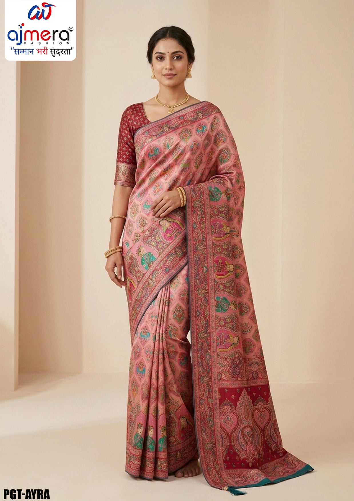 Premium Border Jacquard Silk Saree With Blouse Piece | PGT-AYRA