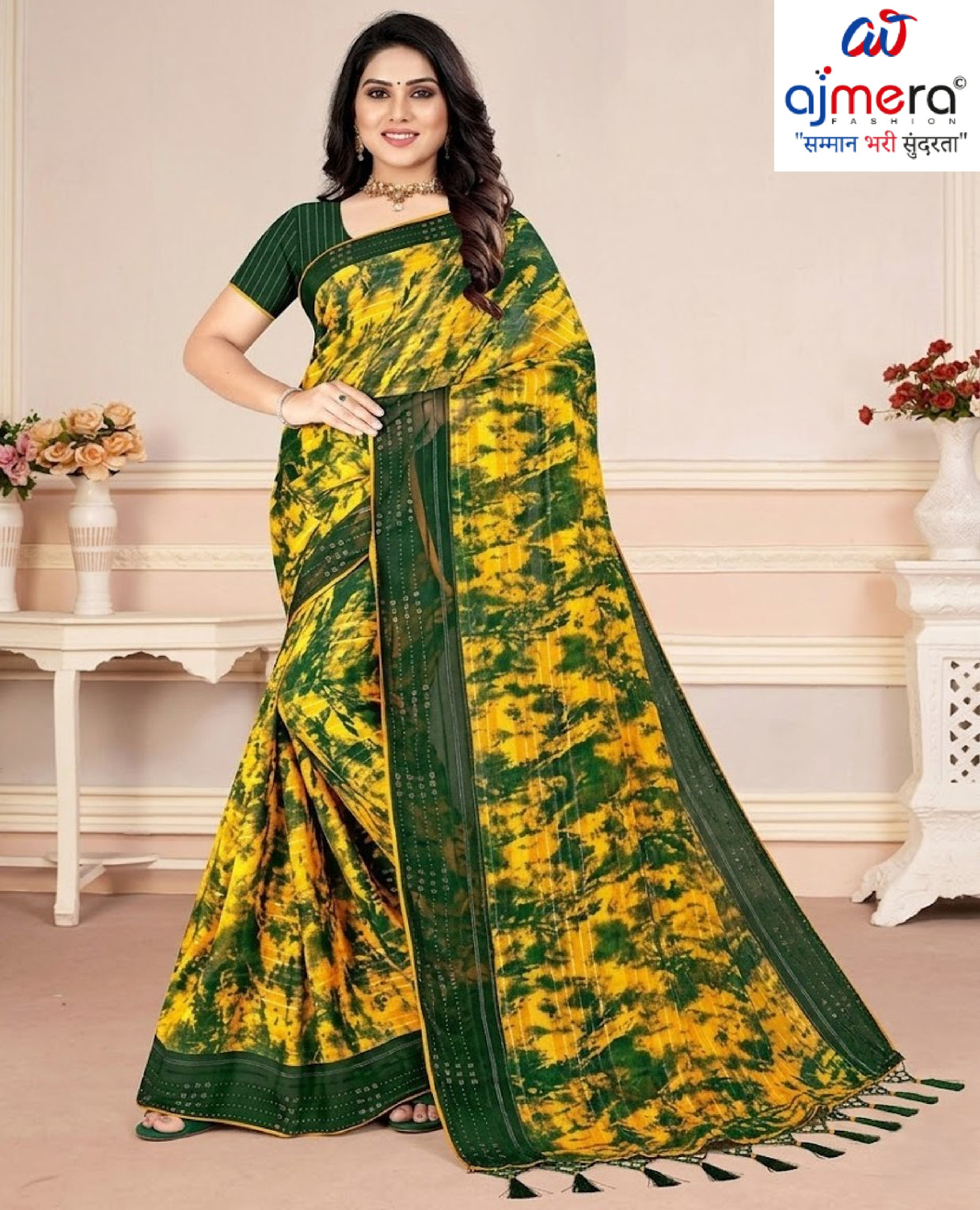 Graceful Printed Saree with Blouse Piece for Modern Ethnic Fashion  | CAS-BHAGYA SHREE