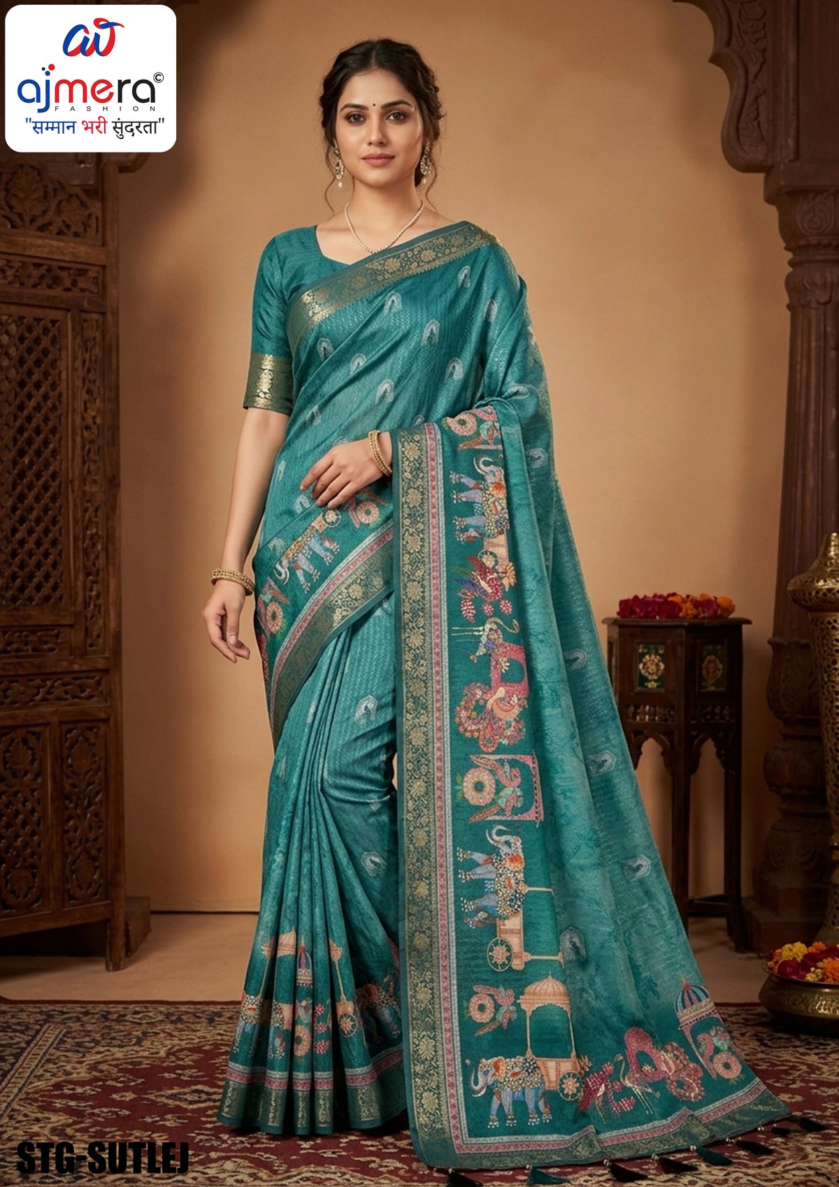 Digital Print Saree with Blouse Piece for Premium Ethnic and Traditional Wear | STG-SUTLEJ