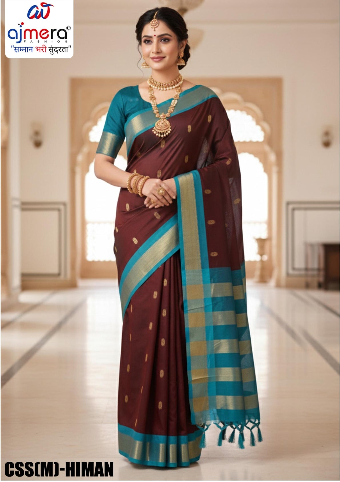 Dyed Matching Saree Bulk Supplier with Blouse Piece for Premium Ethnic and Traditional Wear | CSS(M)-HITMAN