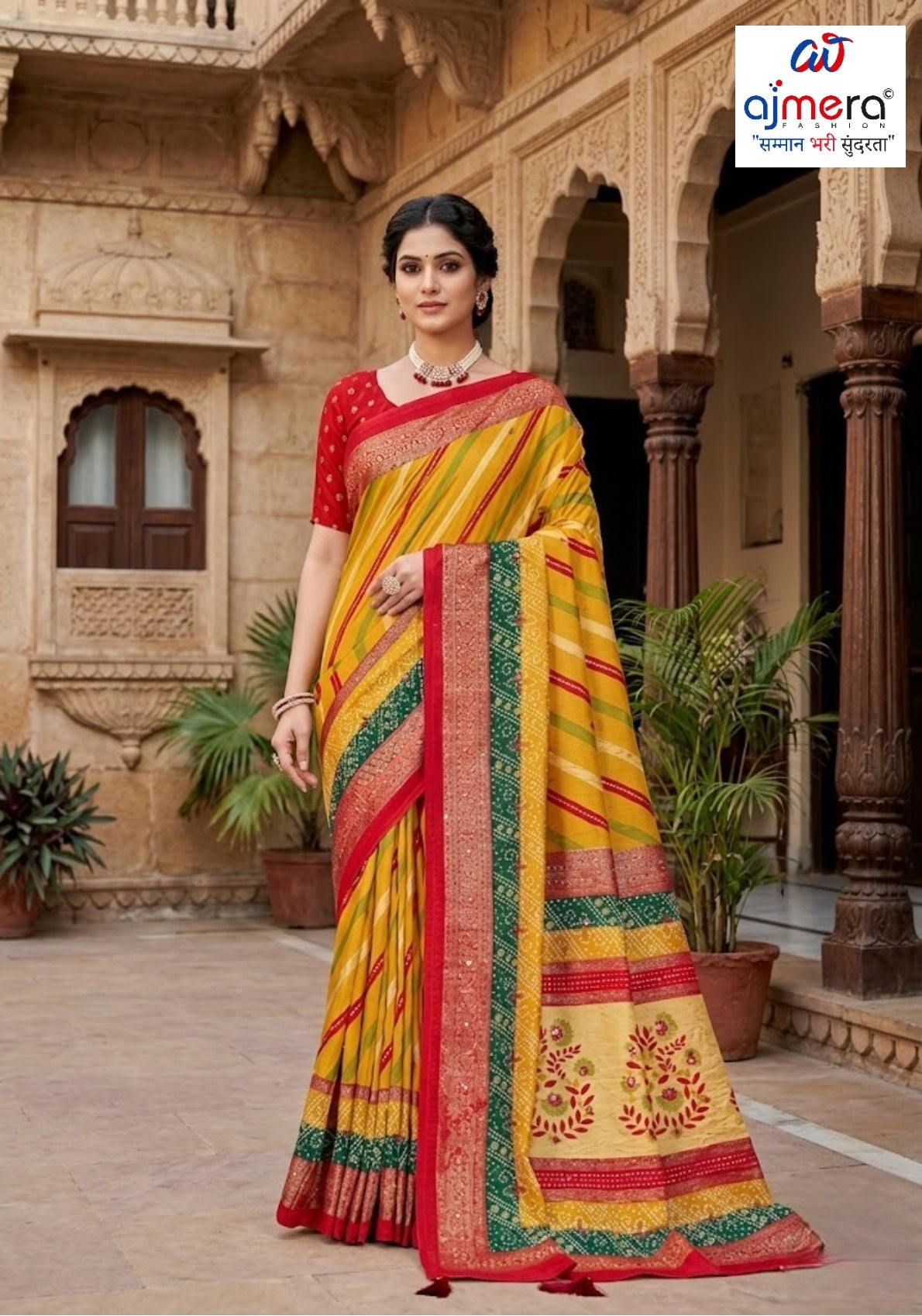 Stylish Printed Saree with Blouse Piece for Traditional Celebrations  | VER-BANJARAN-44228