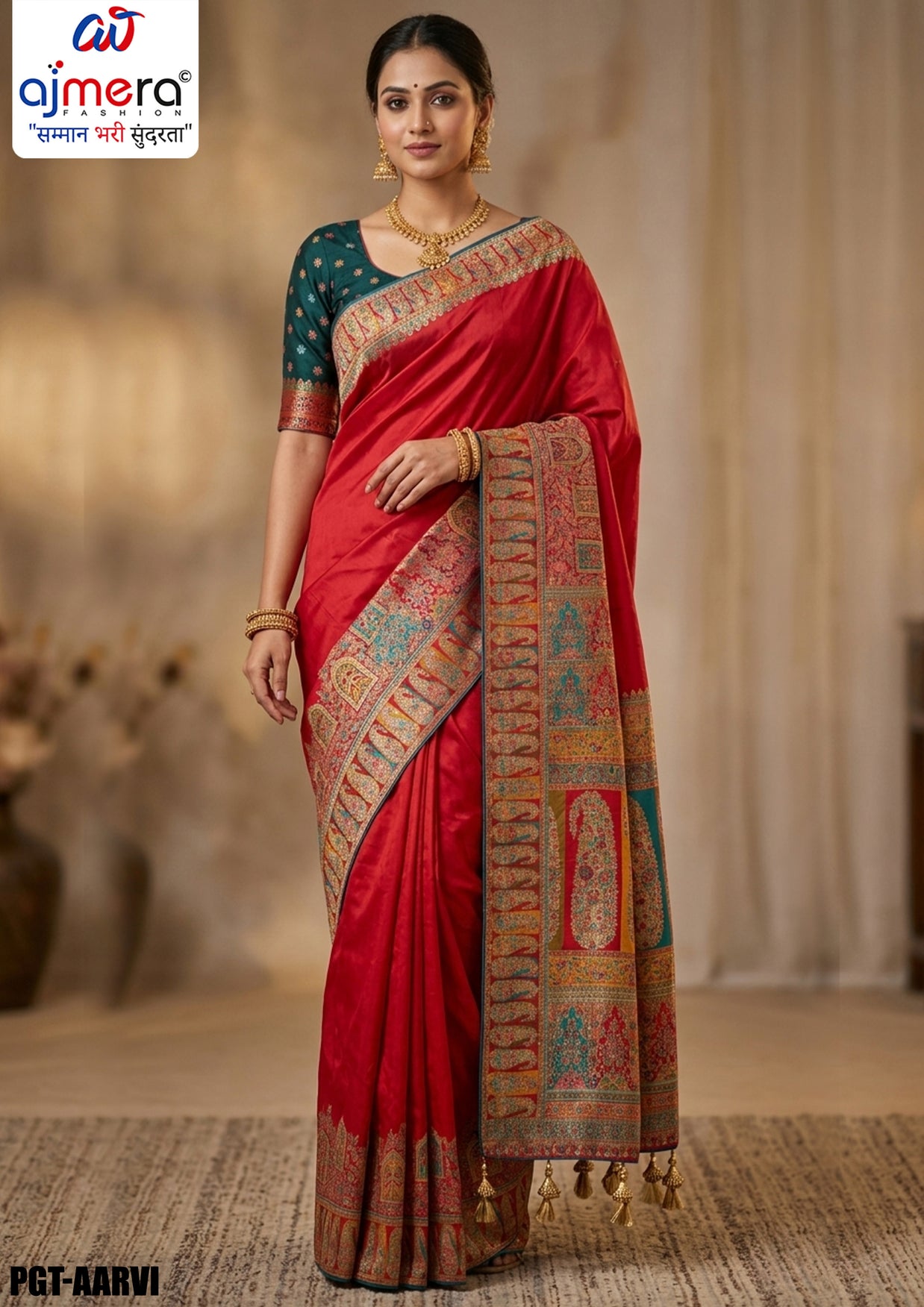 Modern Weave Jacquard Silk Saree With Blouse Piece | PGT-AARVI