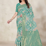 Luxury Charm Jacquard Silk Saree Without Blouse | TUL-AMRIT LOVE COTTON