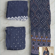 Premium Jamnagar Bandhej Lucknowi Work Unstitched Suit Set | MTR-JAMNAGAR BANDHEJ LUCKNOWI WORK