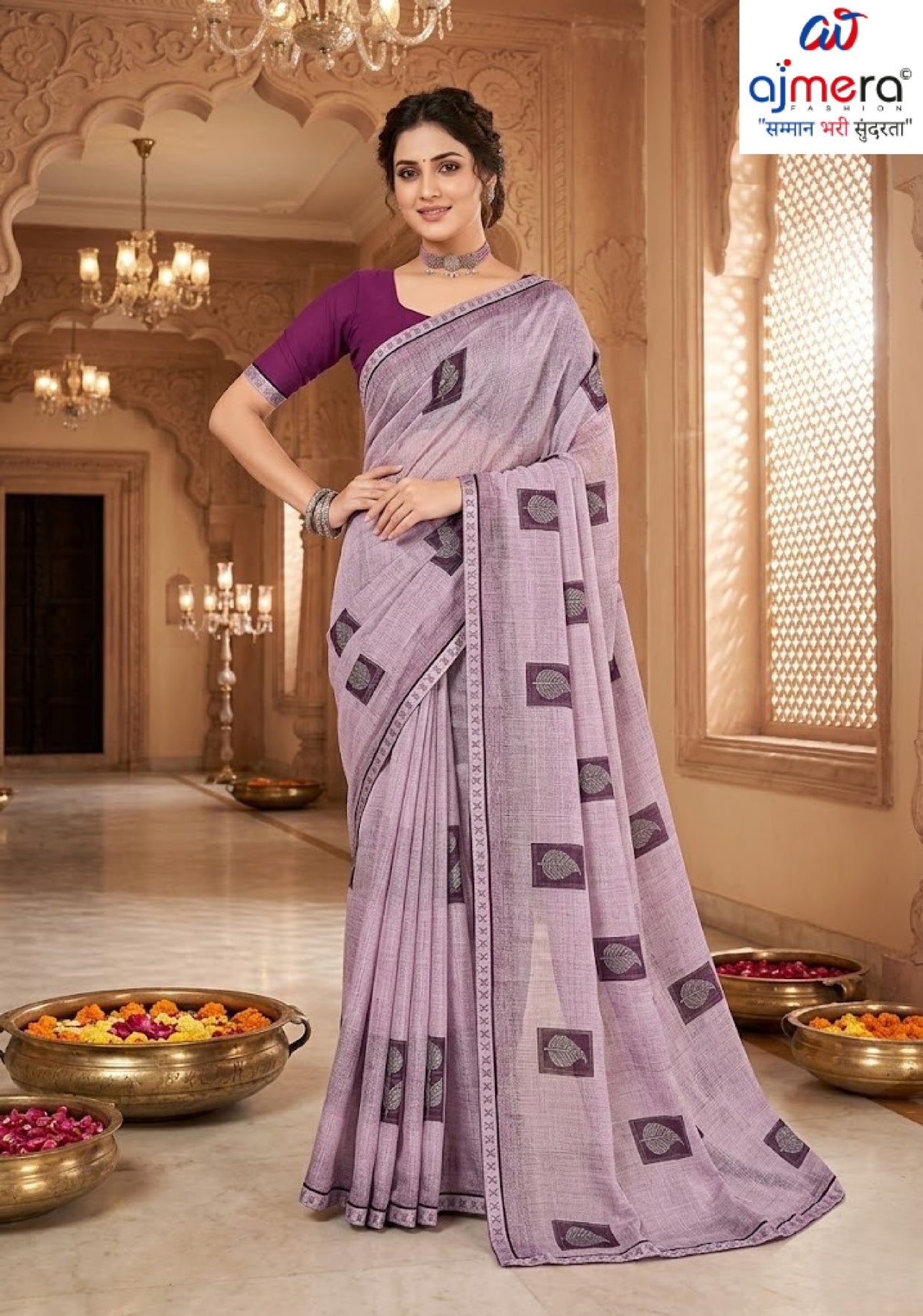 Contemporary Printed Saree with Blouse Piece for Premium Wear  | PRM-PARAS
