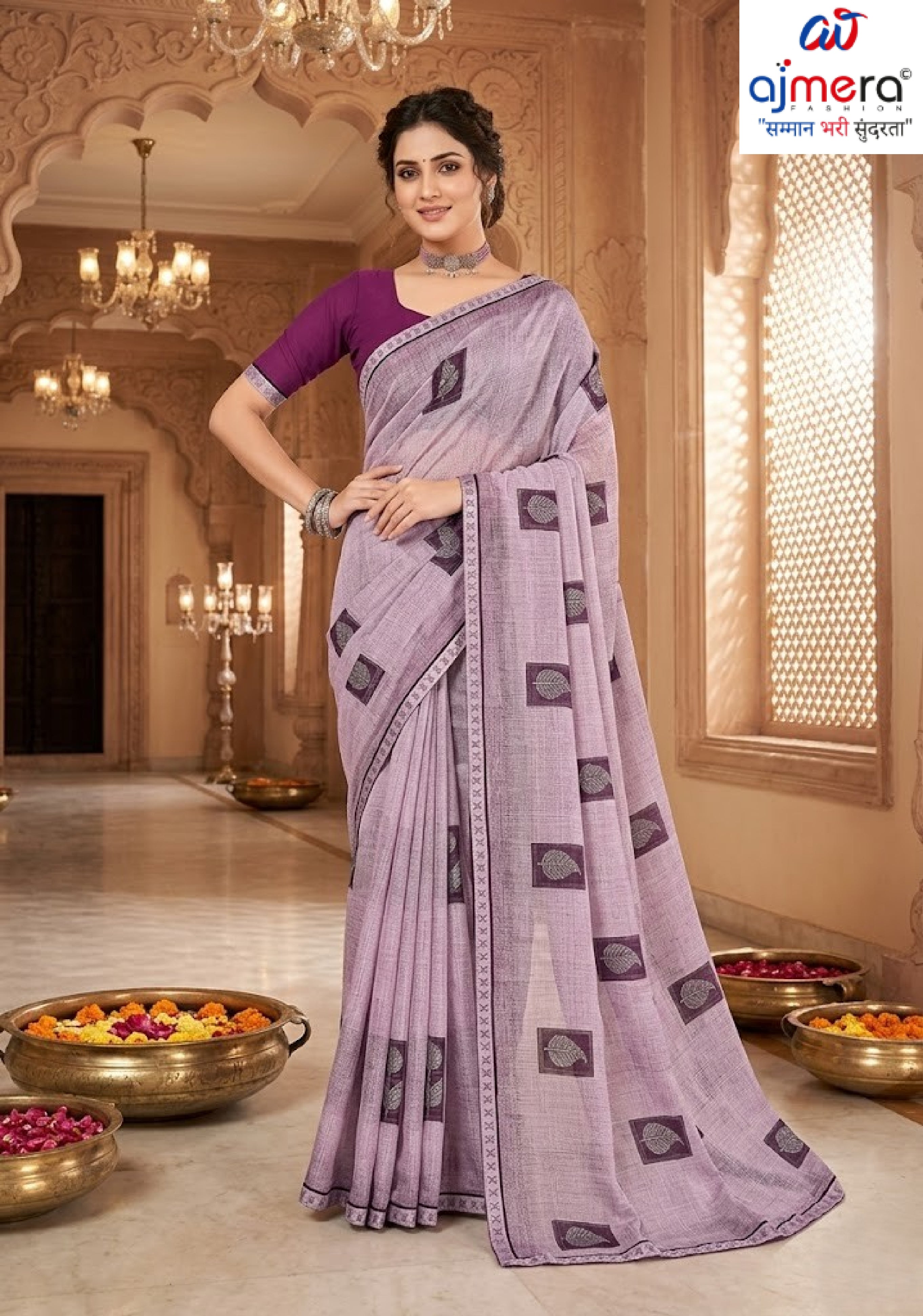 Contemporary Printed Saree with Blouse Piece for Premium Wear  | PRM-PARAS