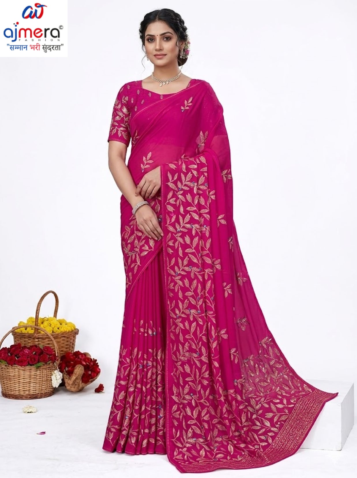 Chic Printed Saree with Blouse Piece for Sophisticated Ethnic Style | VER-MEGH MALHAR-47854