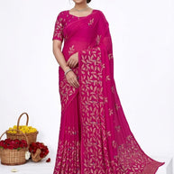 Chic Printed Saree with Blouse Piece for Sophisticated Ethnic Style | VER-MEGH MALHAR-47854