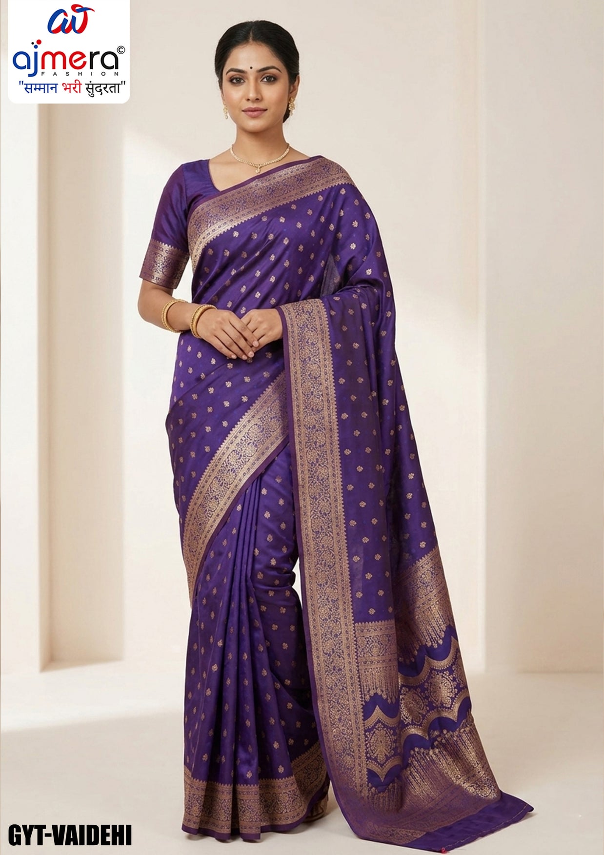 Classic Rapier Silk Matching Saree With Blouse Piece | GYT-VAIDEHI