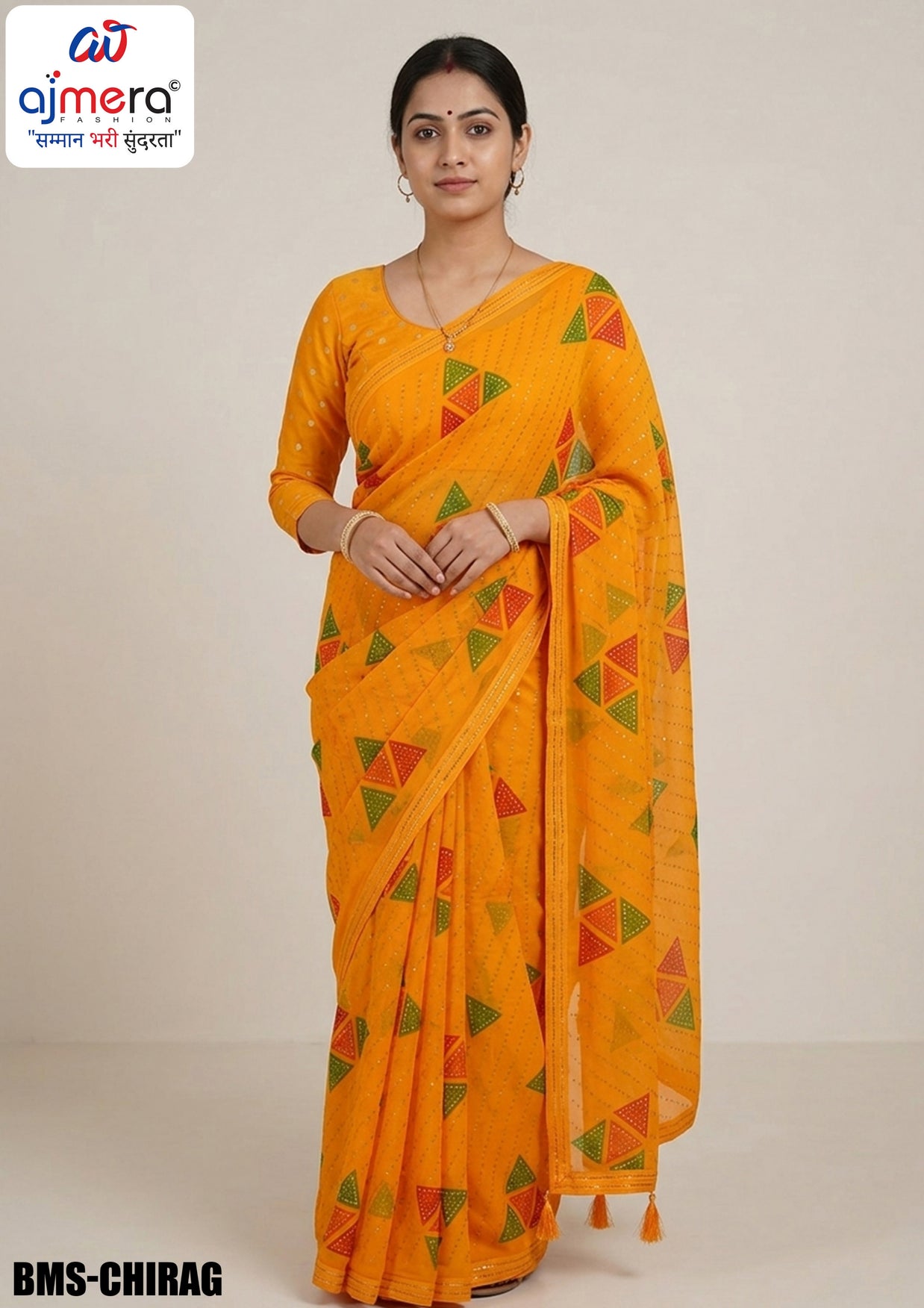 Fancy Print Loose Saree with Blouse for Premium Ethnic and Traditional Wear | BMS-CHIRAG