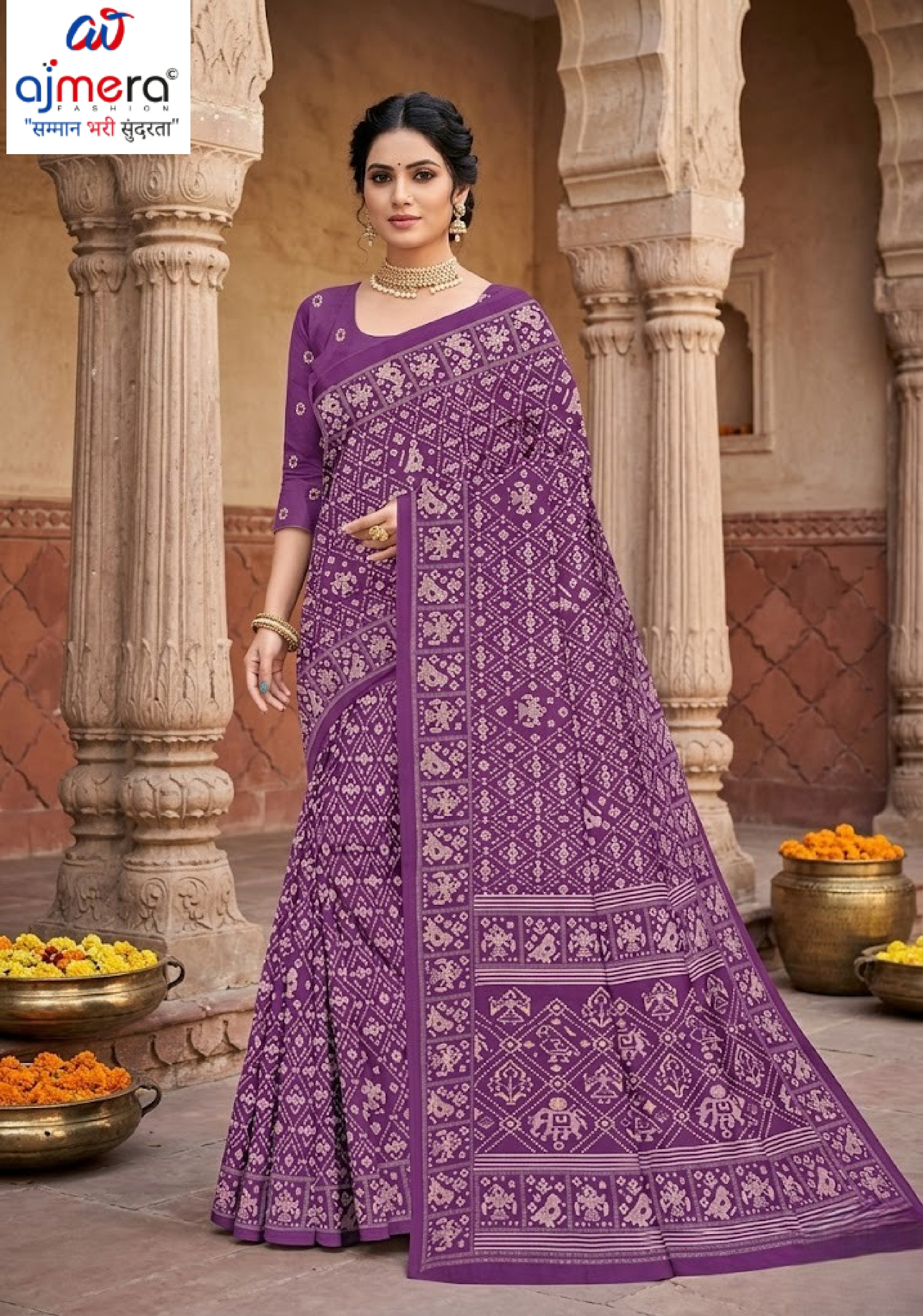 Classic Printed Saree with Blouse Piece for Timeless Traditional Style | PUS-DREAM GIRL-600