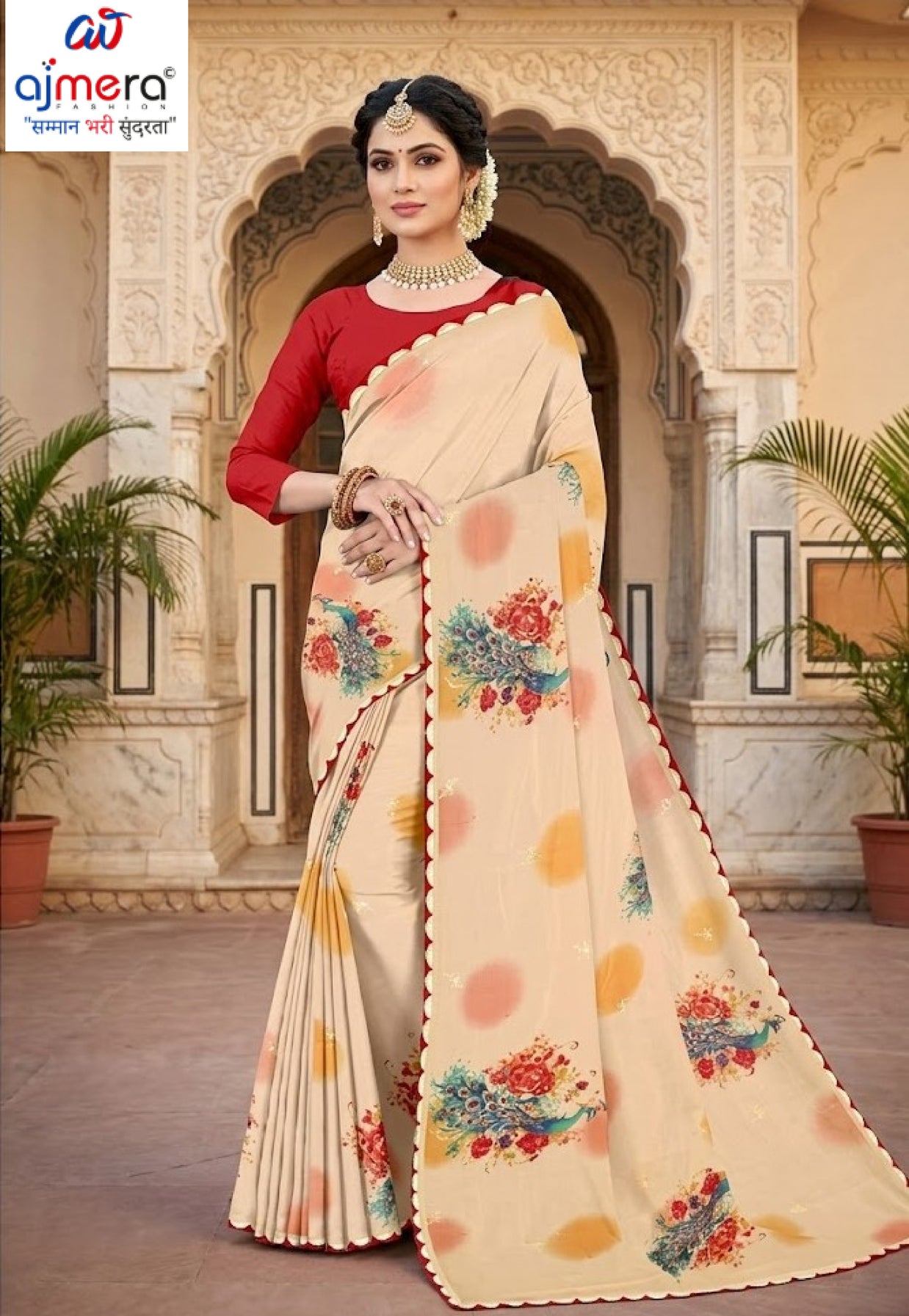 Georgette Print Loose Saree with Blouse for Premium Ethnic and Traditional Wear | TD-COCONUT