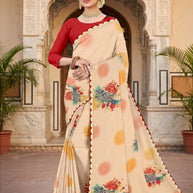 Georgette Print Loose Saree with Blouse for Premium Ethnic and Traditional Wear | TD-COCONUT