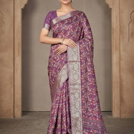 Fashionable Printed Saree with Blouse Piece for Festive Collection | VER-NEELAM-43545