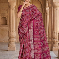 Classic Printed Saree with Blouse Piece for Timeless Traditional Style  | VER-NEELAM-32852