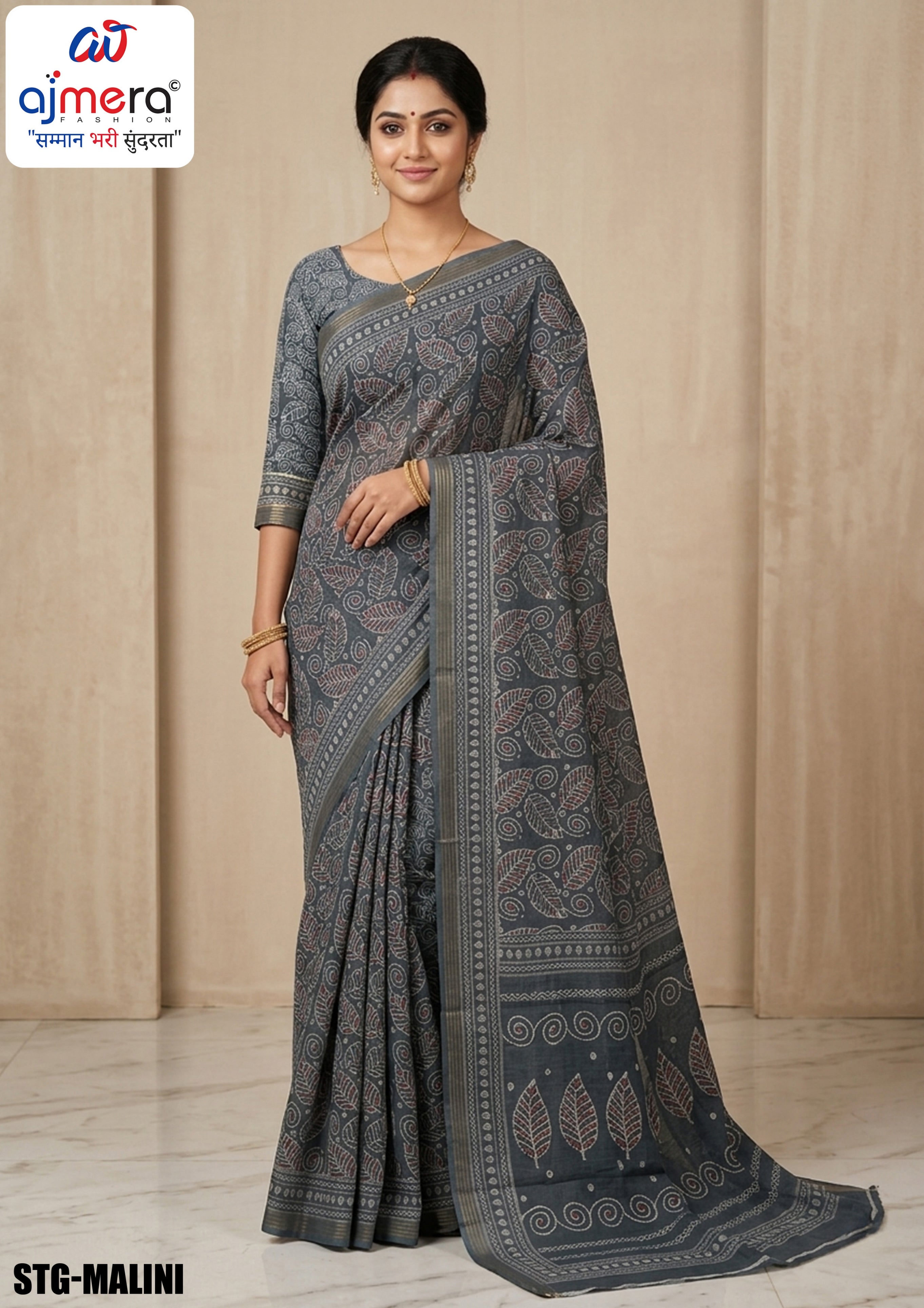 Digital Printed Saree with Blouse Piece for Premium Ethnic and Traditional Wear | STG-MALINI