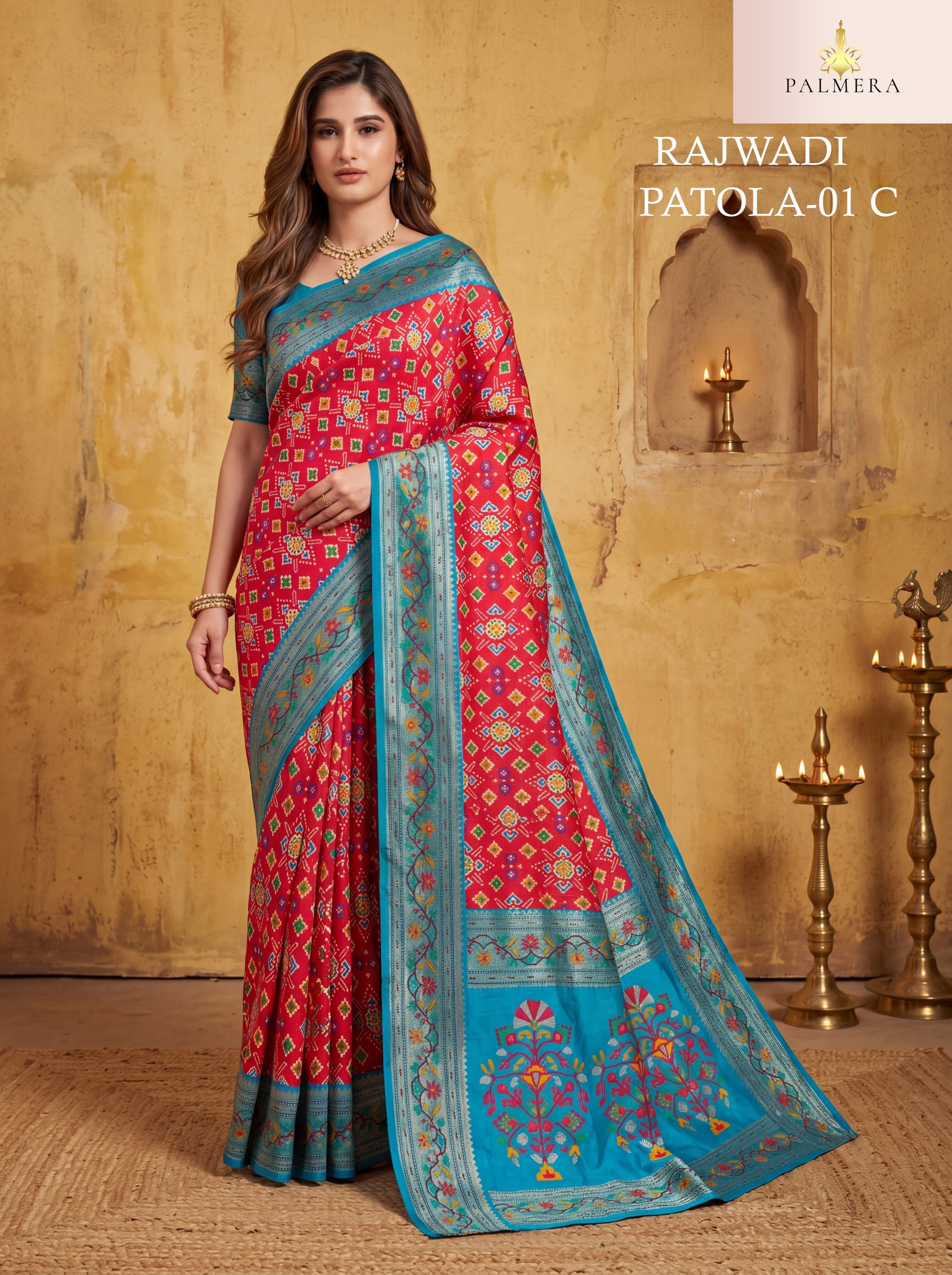 Palmera Saree Wholesaler and Palmera Saree Supplier | ALL-RAJWADI PATOLA-01