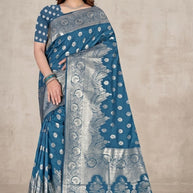 Graceful Jacquard Silk Saree with Blouse Piece for Timeless Ethnic Fashion | TUL-MATWALI SURAT SILK
