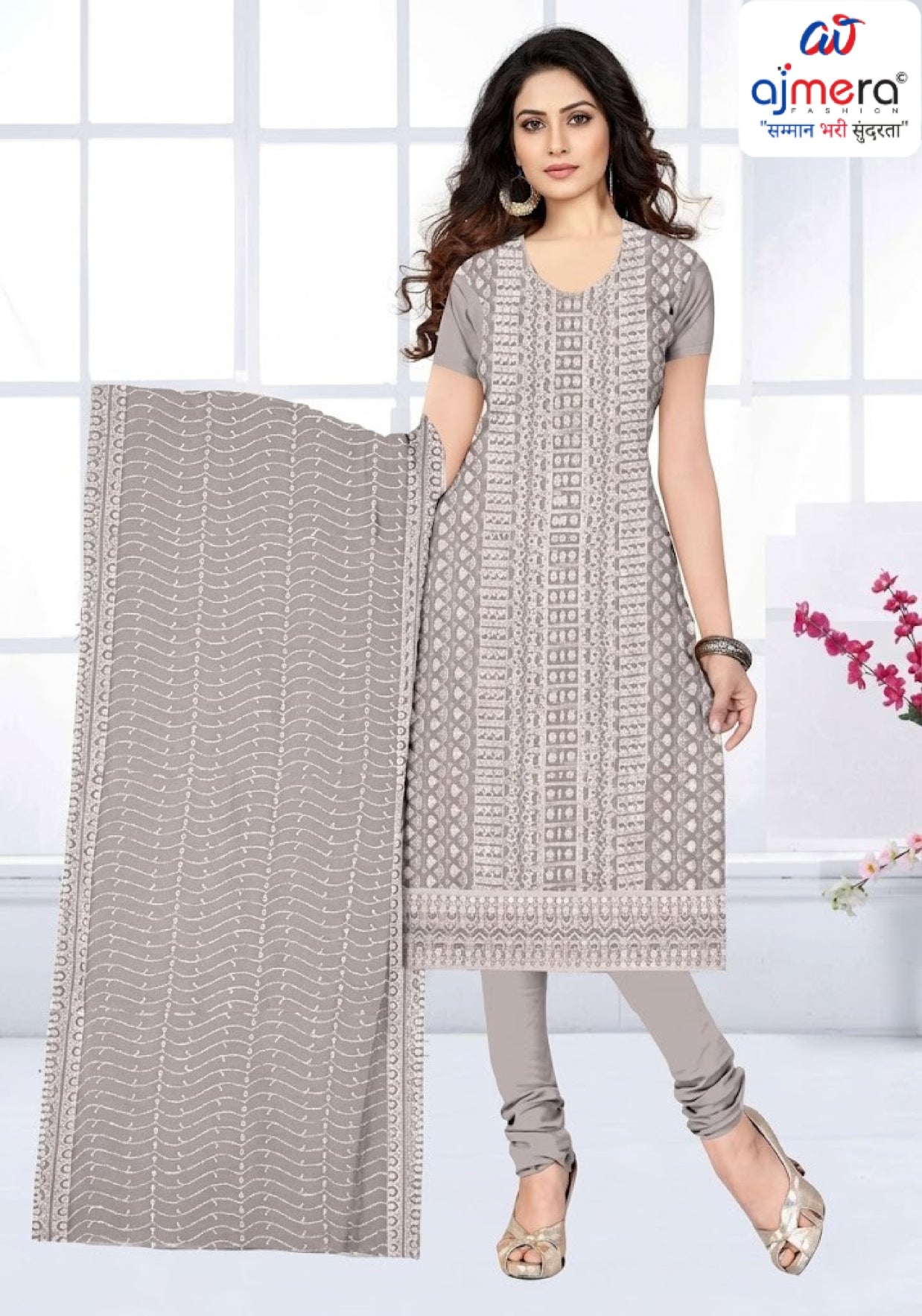 Premium Fox Georgette Unstitched Suit Set | KVF-SUMMER