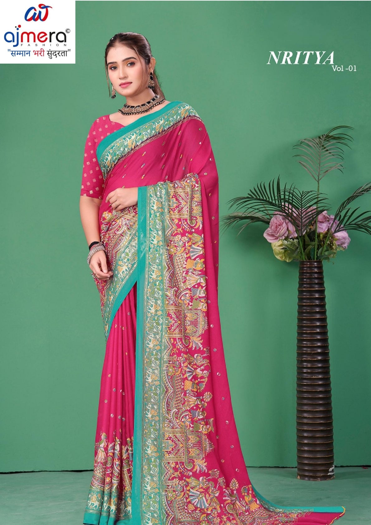 Premium Printed Saree with Matching Blouse Piece for Ethnic Elegance | RMF-NRITYA VOL-01