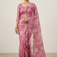 Weightless Print Loose Saree with Blouse for Premium Ethnic and Traditional Wear | BMS-MAGIC BOX