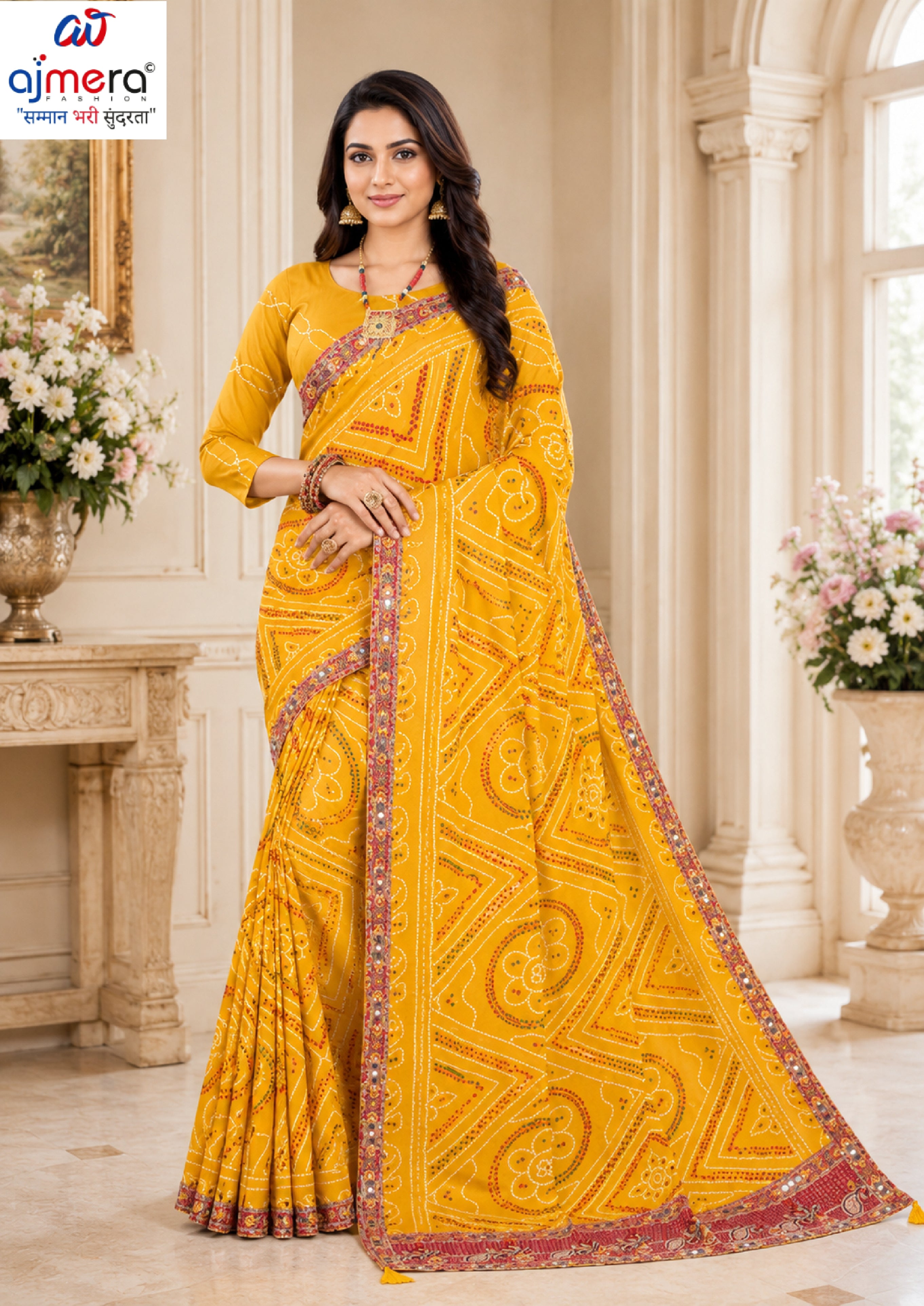 Georgette Print Loose Saree with Blouse for Premium Ethnic and Traditional Wear | TD-SUDHATI