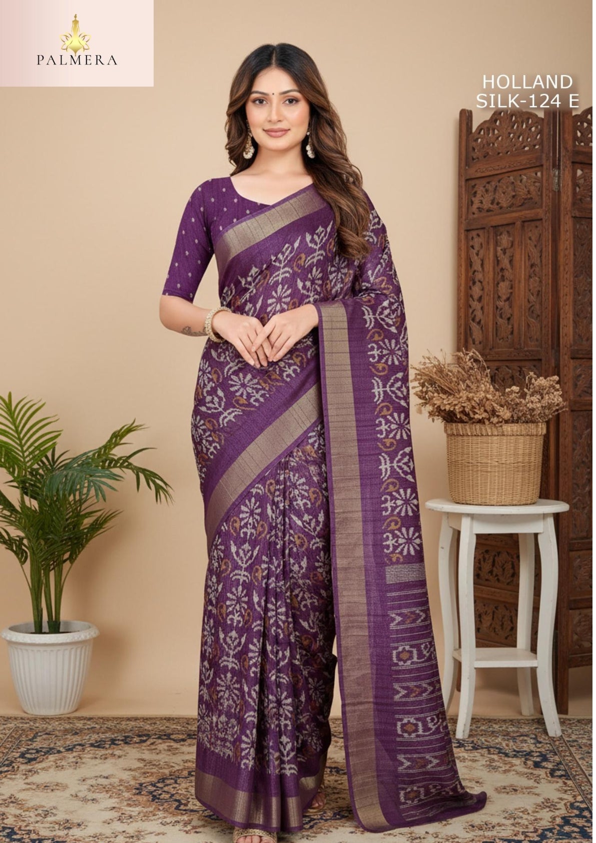 Silk Kota Silk Saree with Blouse for Premium Ethnic and Traditional Wear | ALL-HOLLAND SILK-124