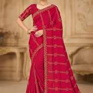 Fandy Fancy Lycra Matching Saree with Blouse Piece for Premium Ethnic and Traditional Wear | RAL-ISHIKA